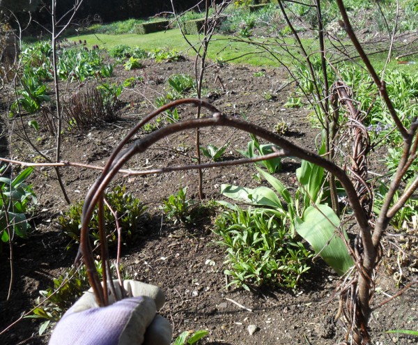 Gently bend thicker twigs before weaving to stop them snapping